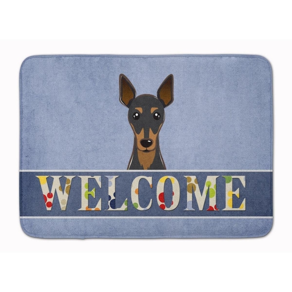 Carolines Treasures Min Pin Welcome Machine Washable Memory Foam Mat BB1426RUG - main